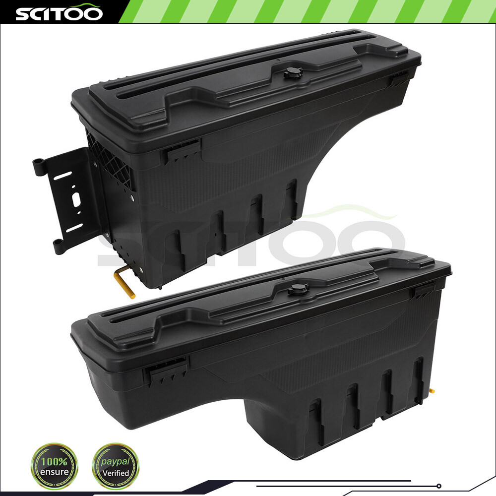 Left + Right Side For 1997-2014 Ford F150 Truck Bed Storage Tool Box Swing Case