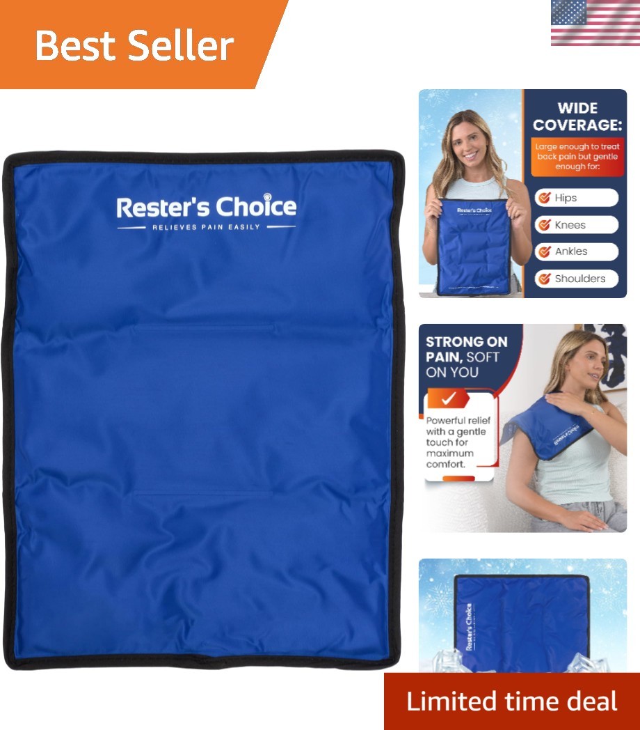 Large Reusable Gel Ice Pack - 11x14.5 Inches for Hip, Shoulder, Knee Relief