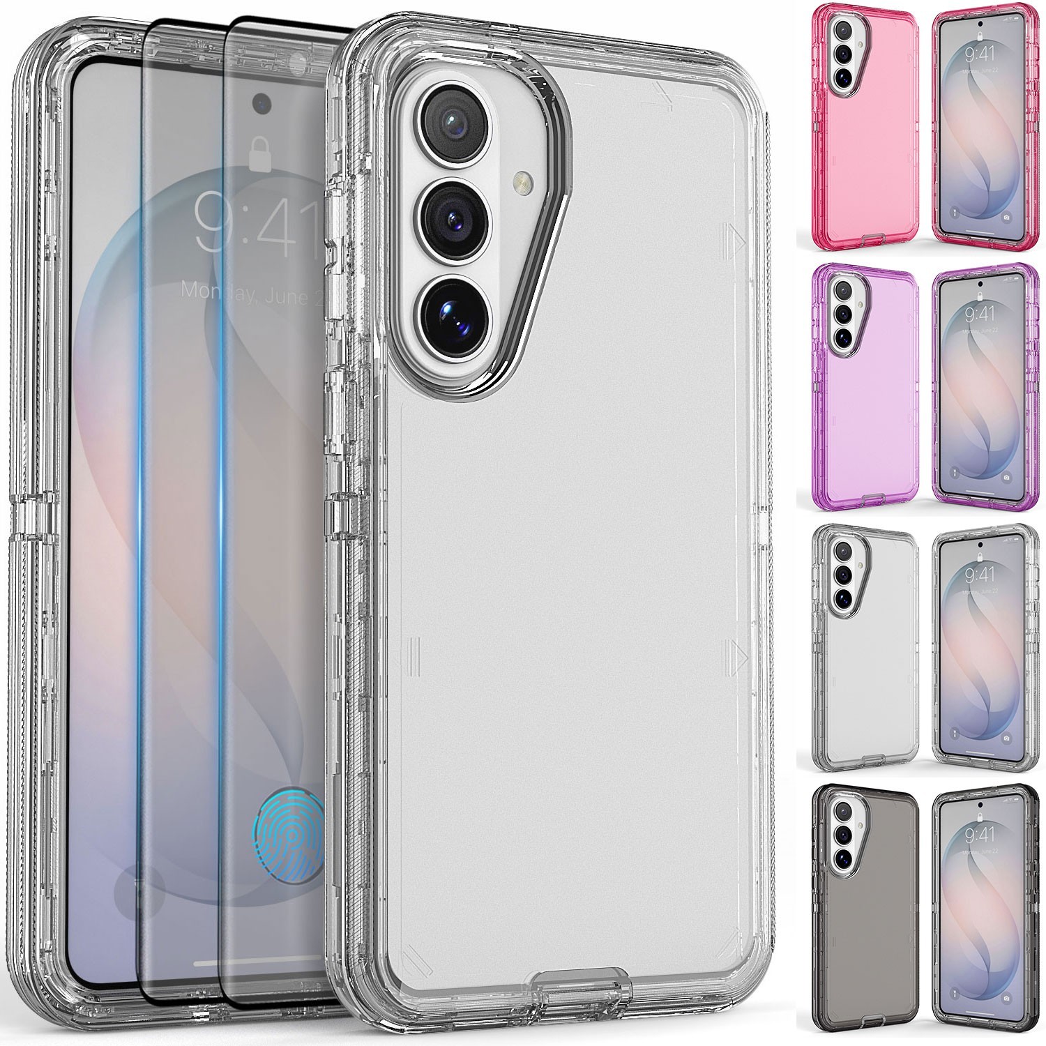 For Samsung Galaxy S26 Ultra S26+ Case Clear 3in1 Layer Cover / Screen Protector