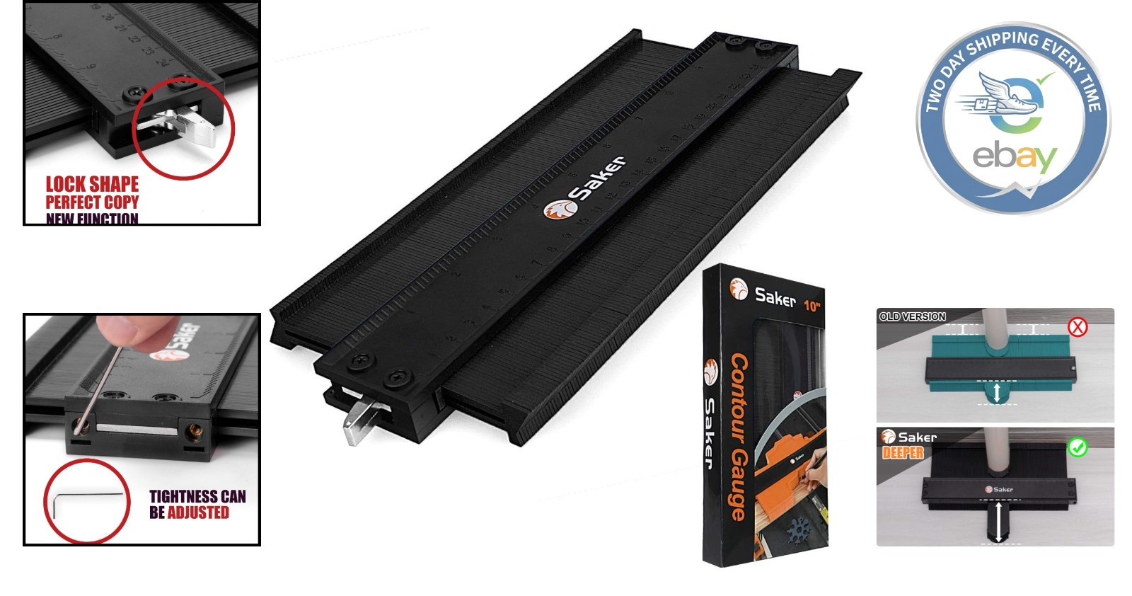 Versatile 10-Inch Contour Gauge - Adjustable Lock for Accurate Shape Copies