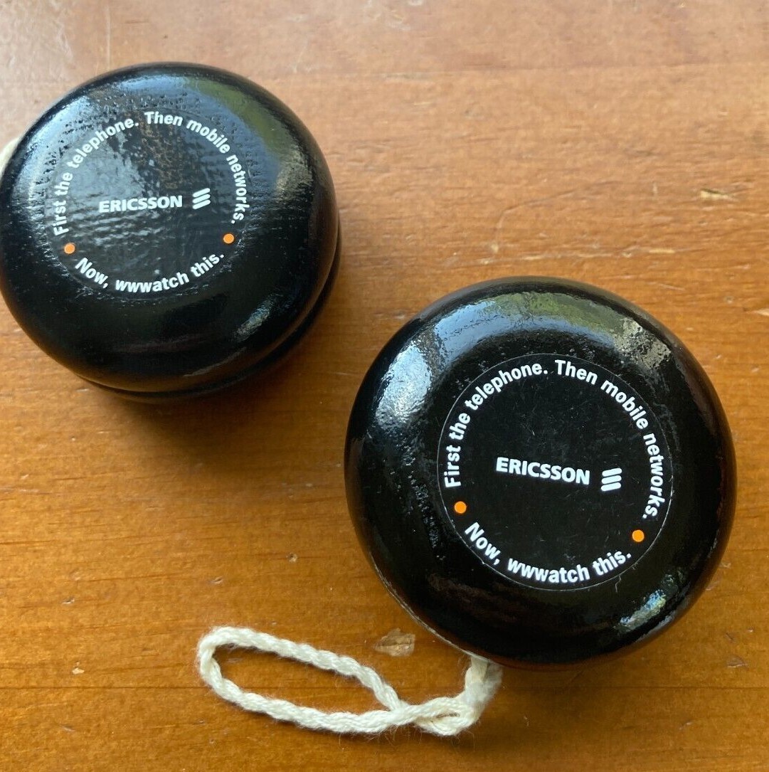 YoYo  Vintage "Ericsson" Advertising Promotional Advertising Wood Wooden 1 PIECE
