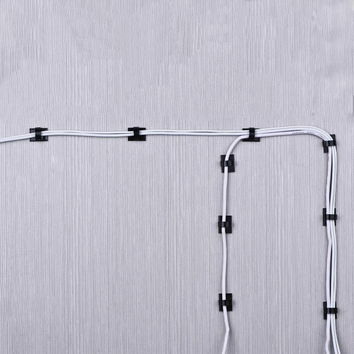 100Pcs Cable Clips Self-Adhesive Cord Management Wire Holder Organizer Clamp US