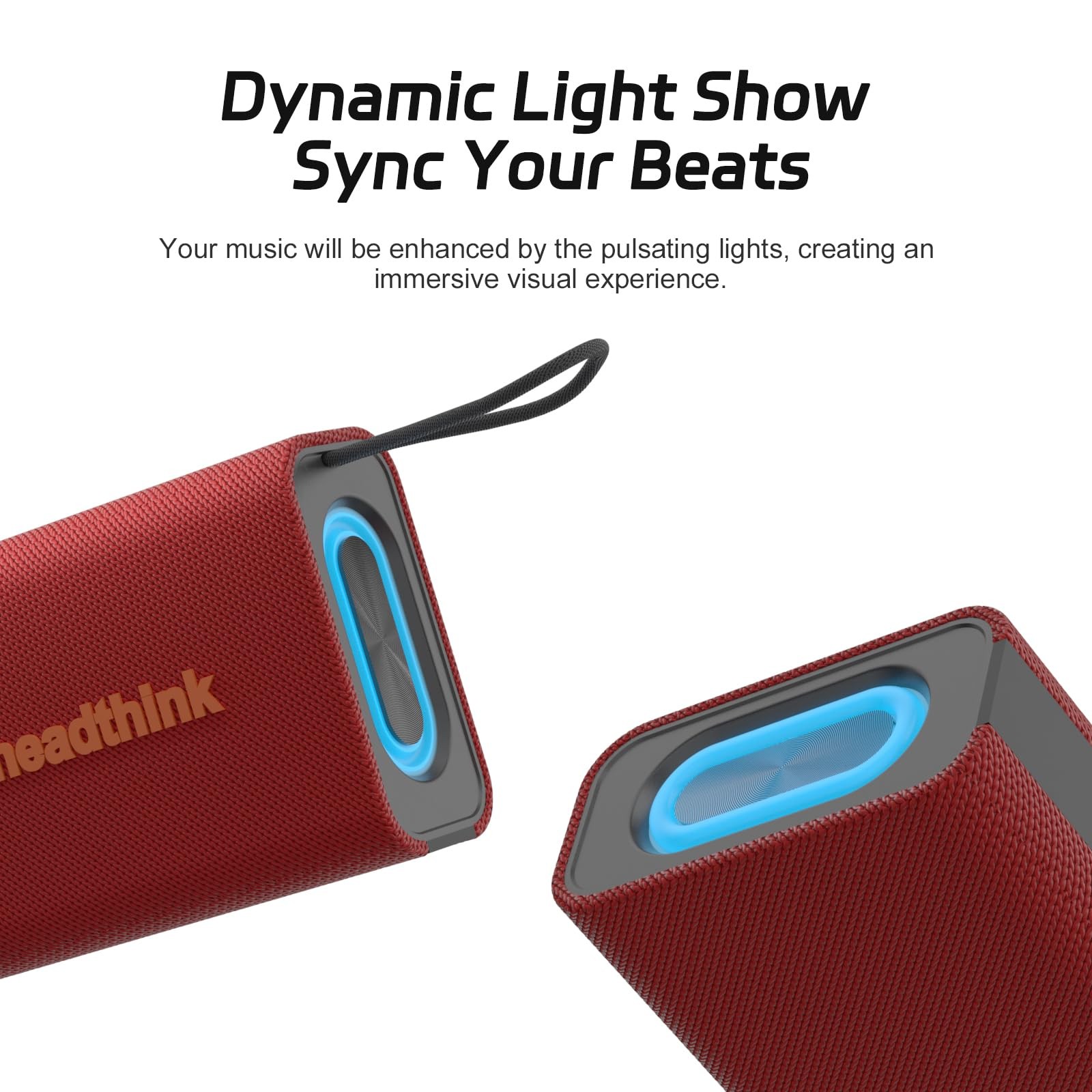 Aheadthink Bluetooth Speaker, Portable Wireless, IPX5 Waterproof, Red