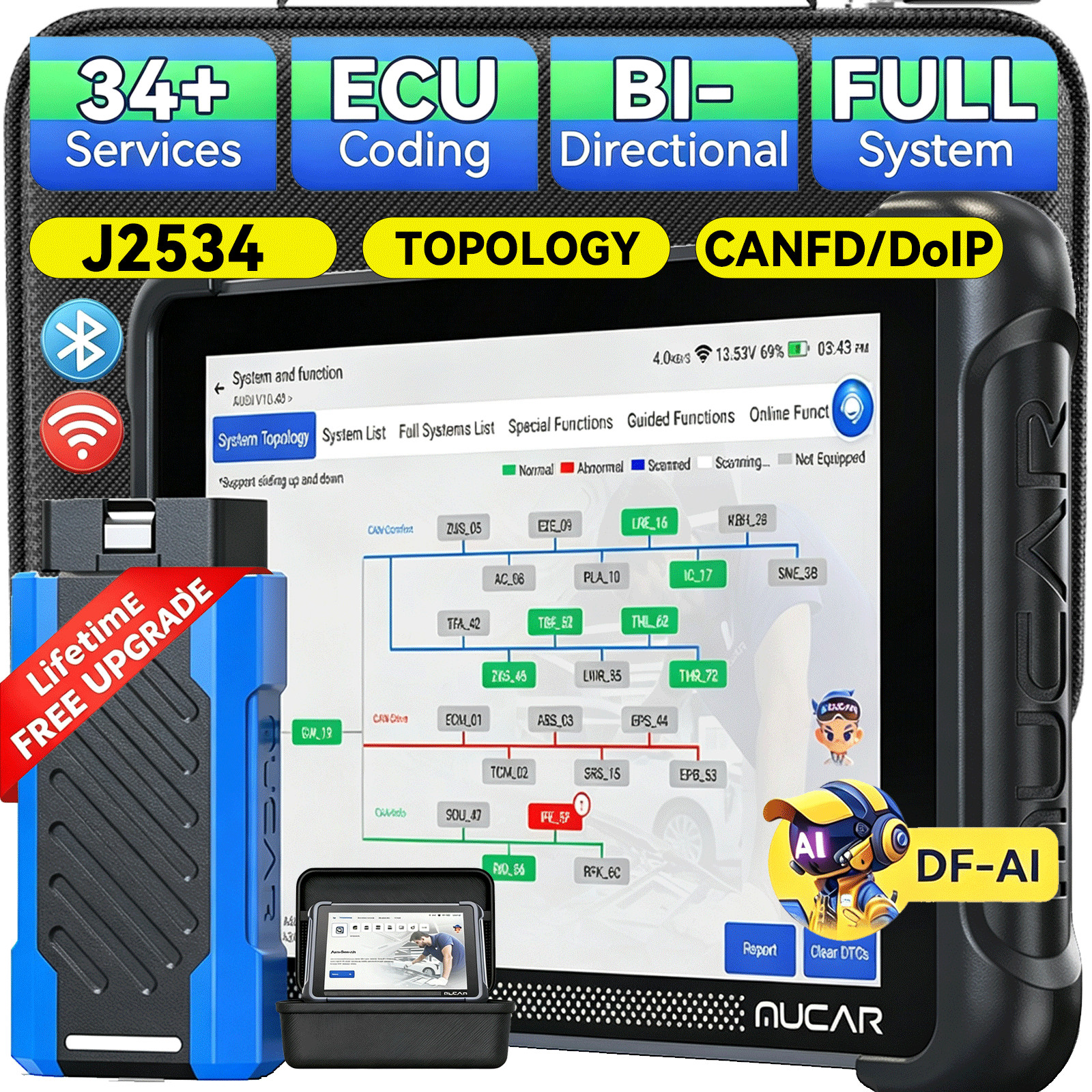 2026 MUCAR 892BT PRO Lifetime Free Update Scanner Topology Full Diagnostic J2534