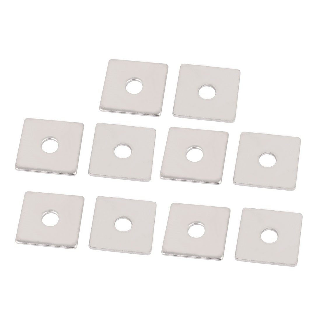 M5 x 20mm Square Stainless Steel Flat Repair Plate Silver Tone 10pcs
