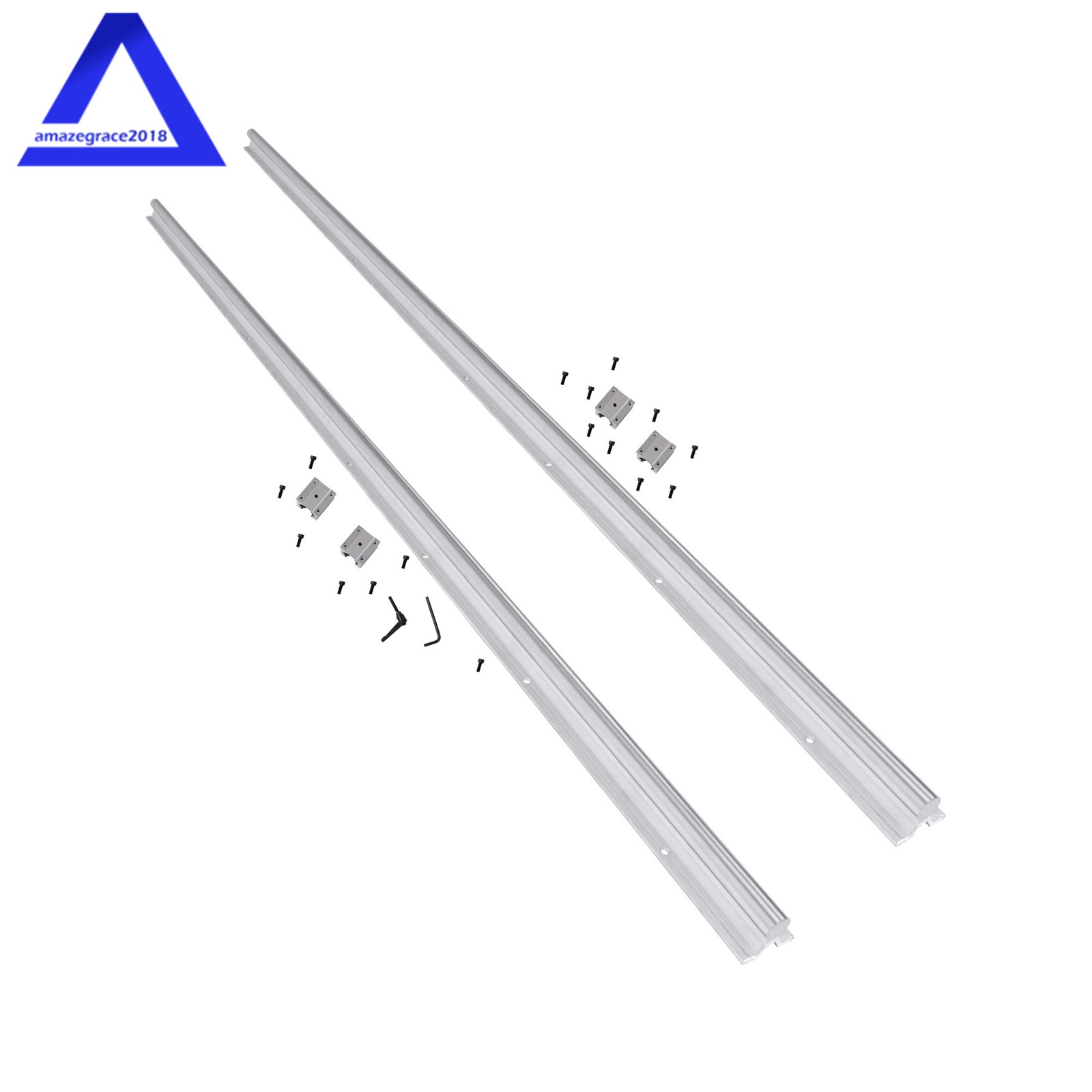 2 Pcs SBR20-1800mm Linear Raill Support With 4 SBR20UU Block Bearing Bearing