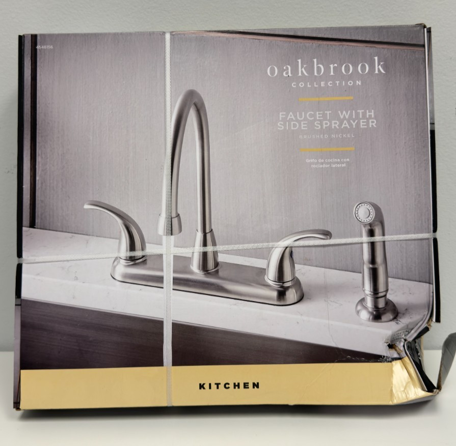 Oakbrook Pacifica Kitchen Faucet Two Handle Brushed Nickel 4546156 NOS OEM R2S1