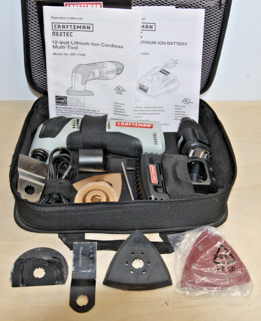 Craftsman Nextec 12-volt Lithium-lon Multi-Tool W/ Battery Charger Case Blades