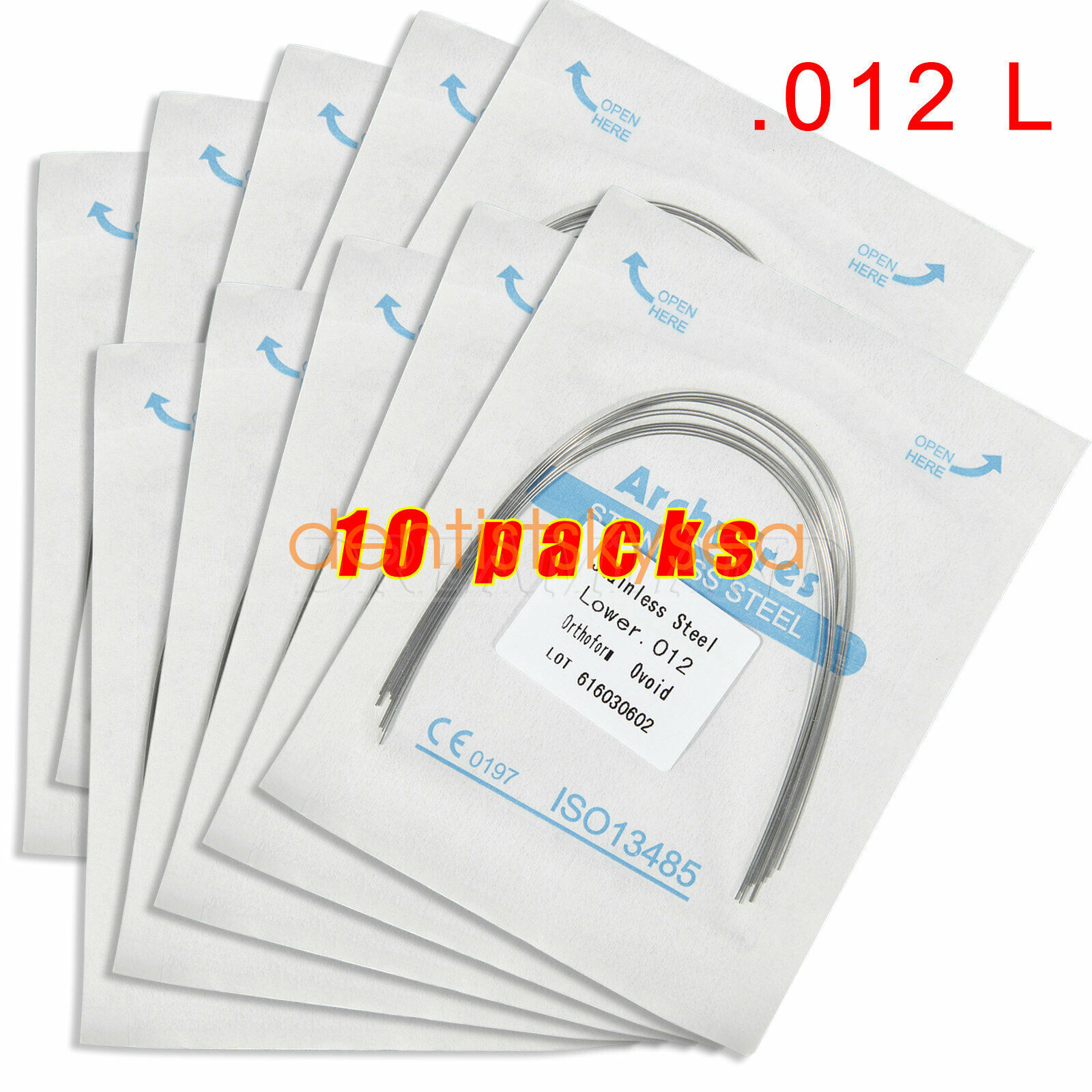 10Pack Alambre de Arco Acero Inoxidable Redondo Ortodóntico Dental Upper Lower