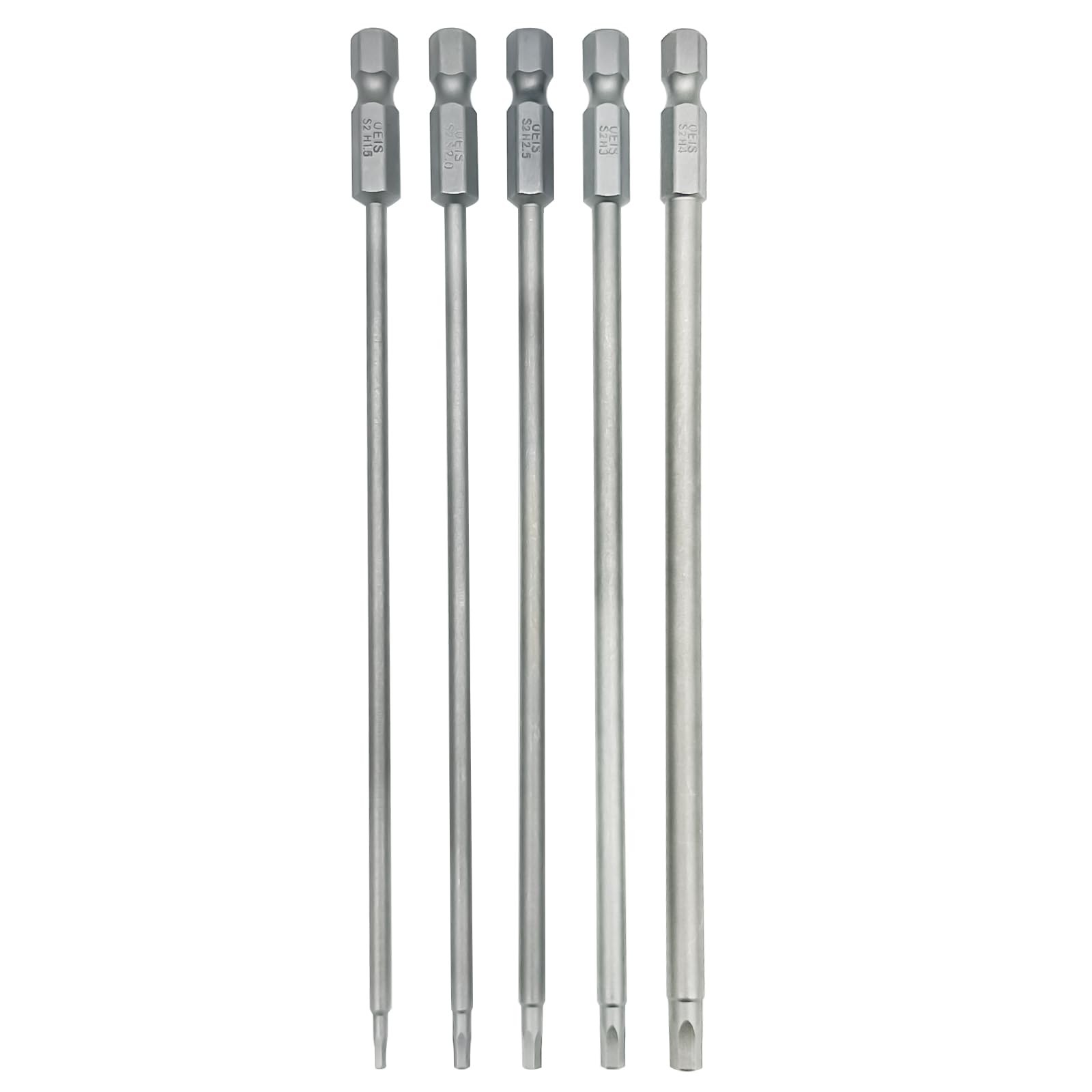 5Packs RC Hex Bit 6 Inch Power Bits 1.5mm 2.0mm 2.5mm 3.0mm 4mm Allen Wrench