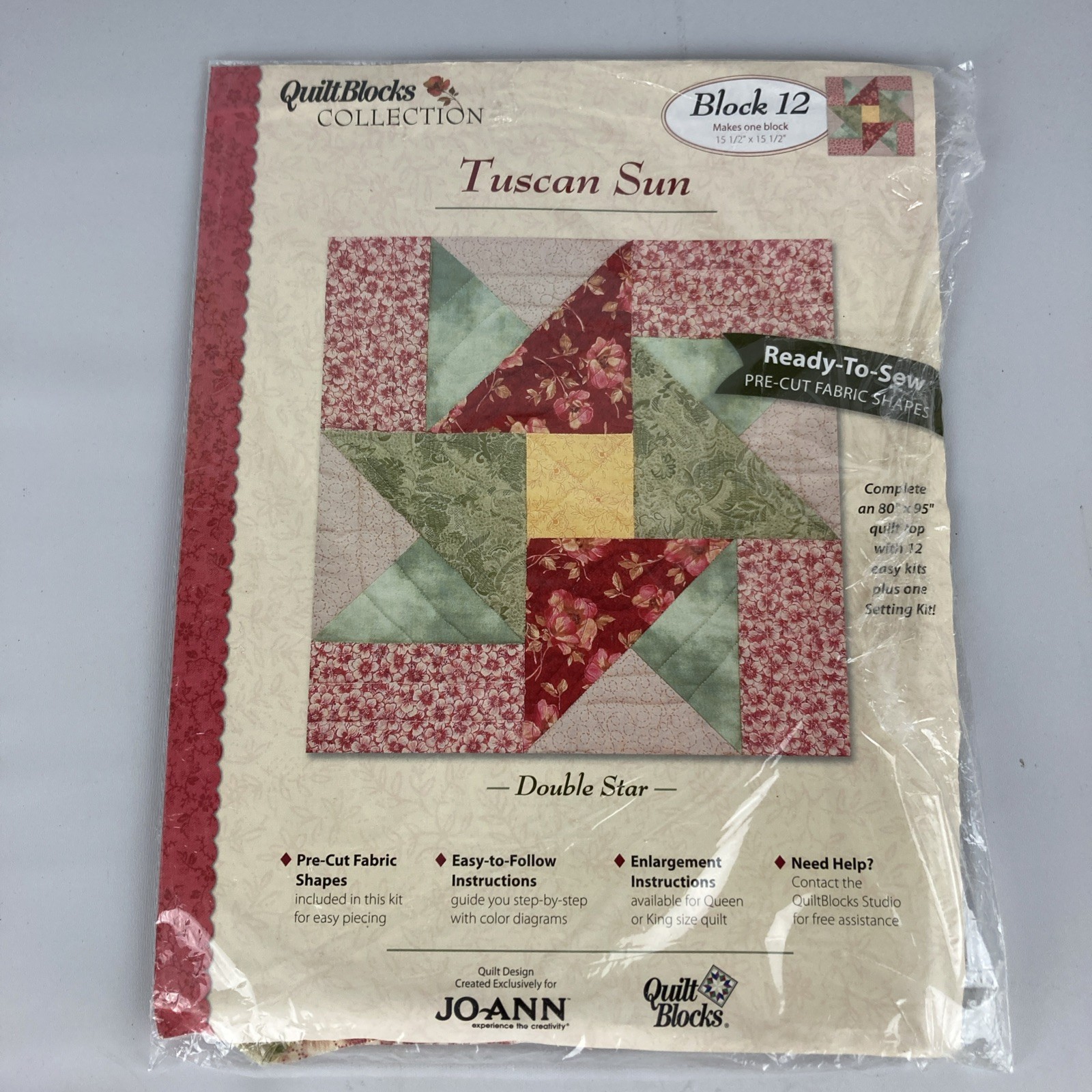 TUSCAN SUN Quilt Block of the Month Kit #12 (Double Star) Jo-Ann Fabrics