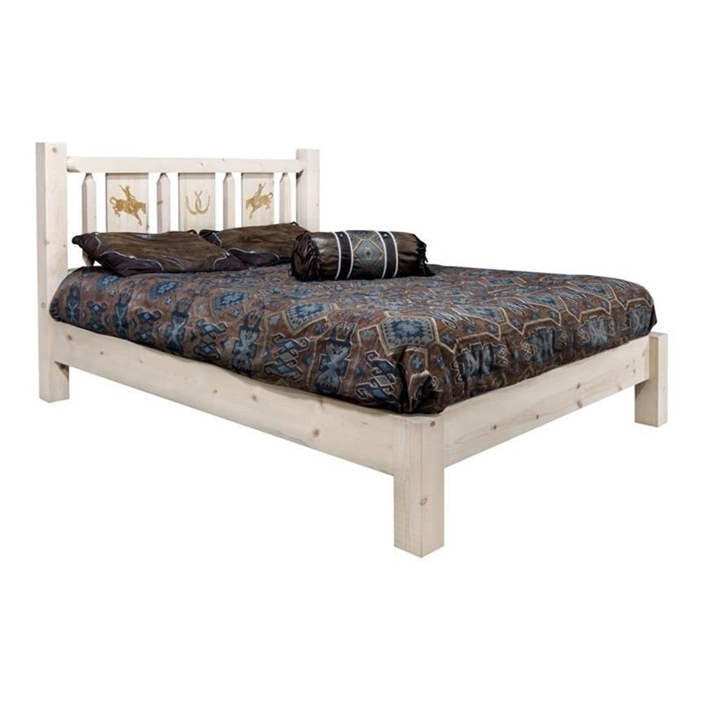Montana Woodworks Homestead 81" Handcrafted Wood Full Platform Bed in Natural