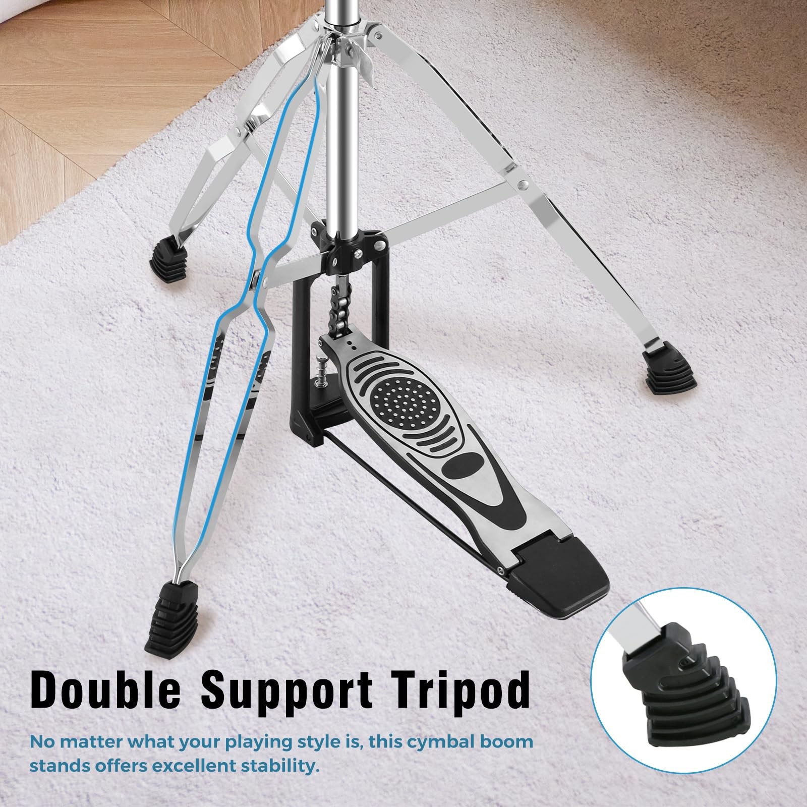 EASTROCK Hi-Hat Stand Silver Black