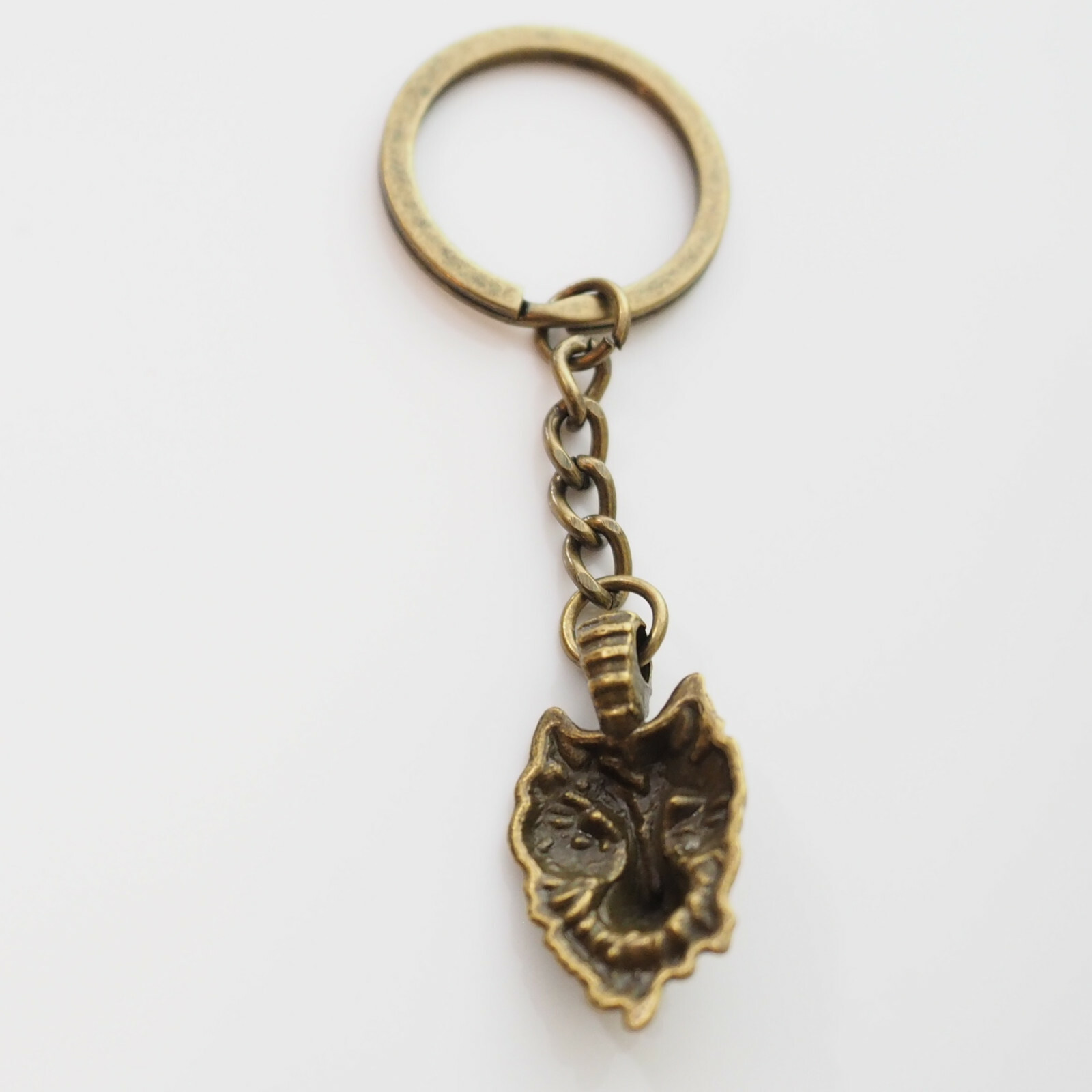 Vintage Wolf Head Bronze Pendant Keychain Gift Key Chain