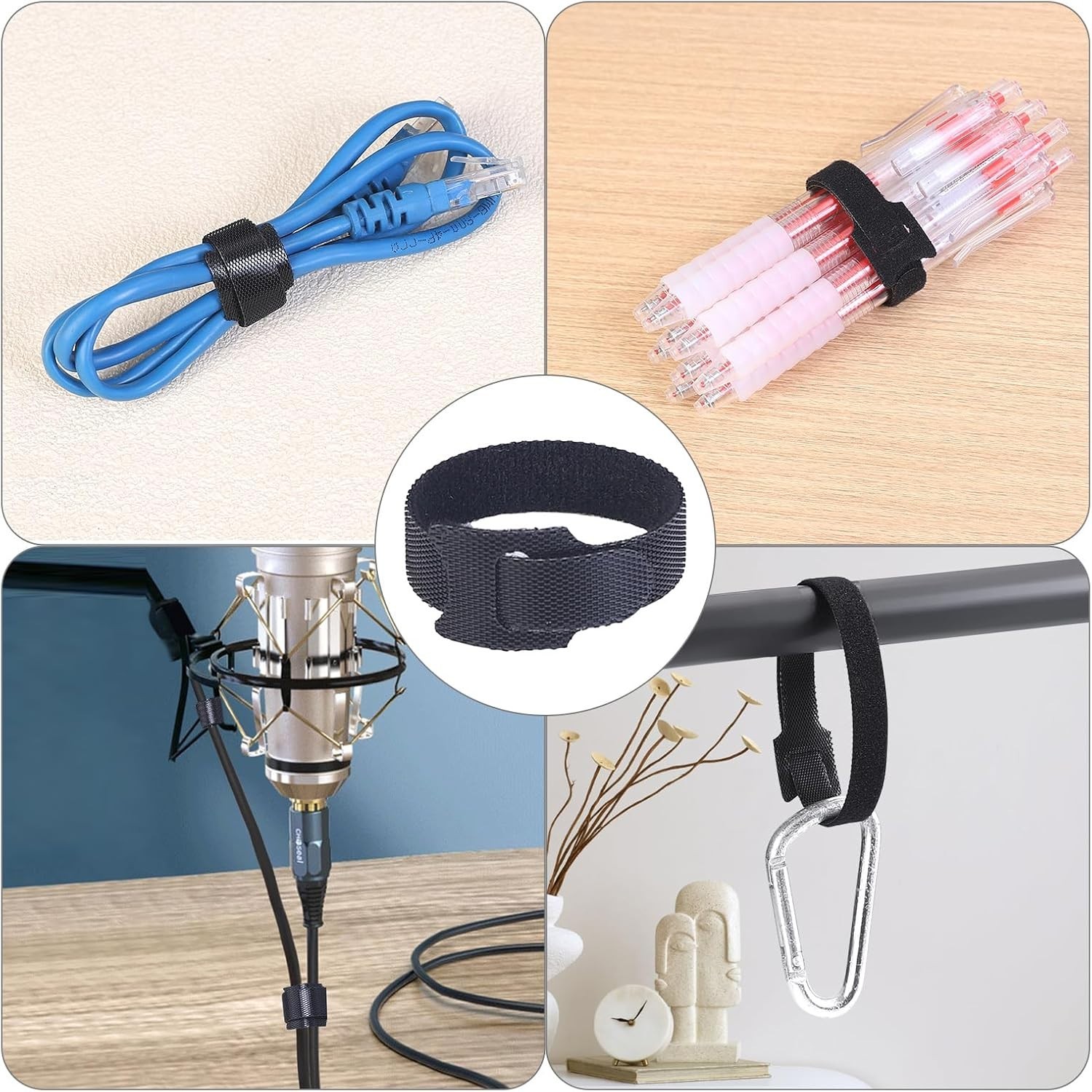 Versatile 200PCS Reusable Cable Ties: 4-10 Inch Adjustable Organization Solution