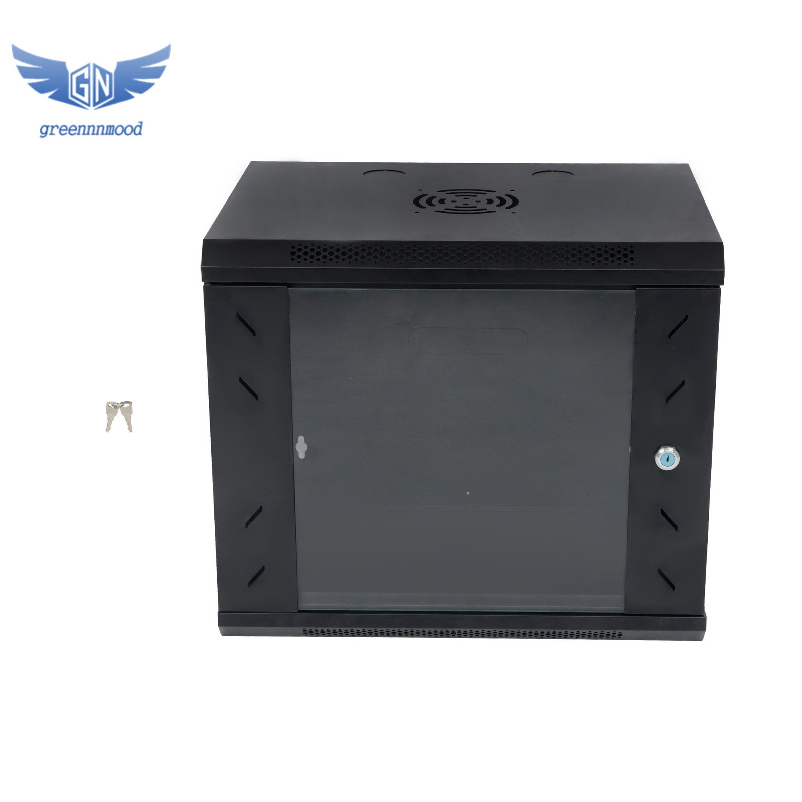 9U Wall Mount Network Server Rack Cabinet Enclosure 15.5'' Deep Door Lock Balck