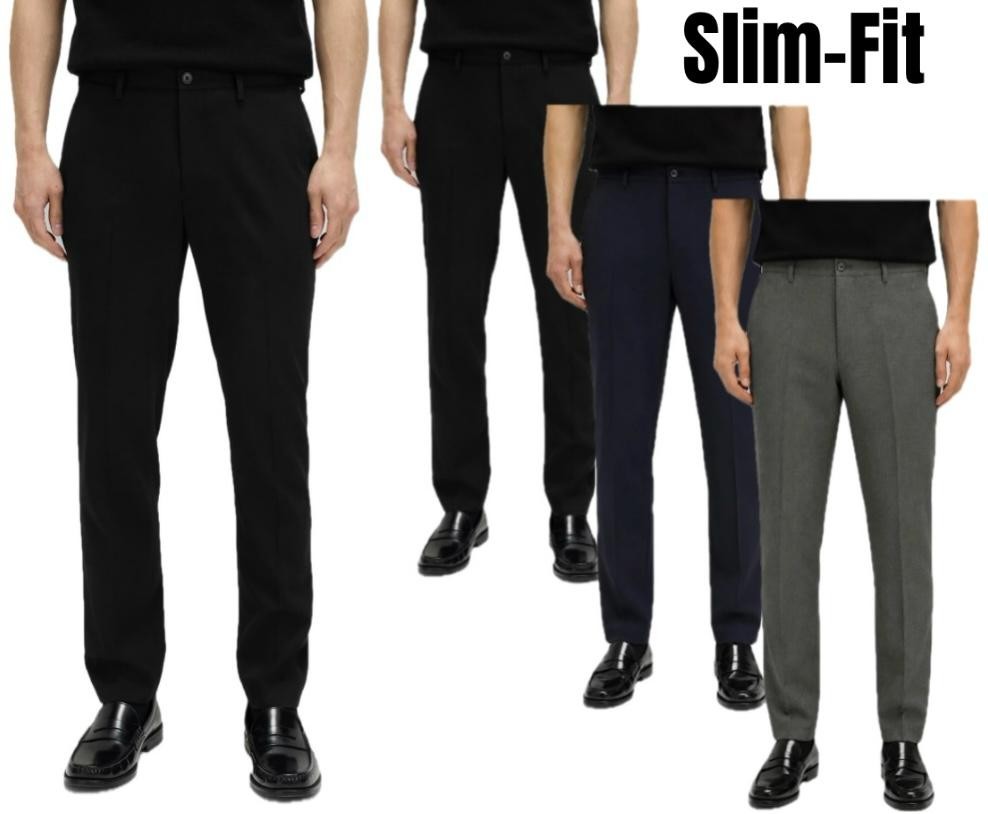 Ex M&S Men's Office Trousers Formal Business Casual Smart Work Pants Slim Fit