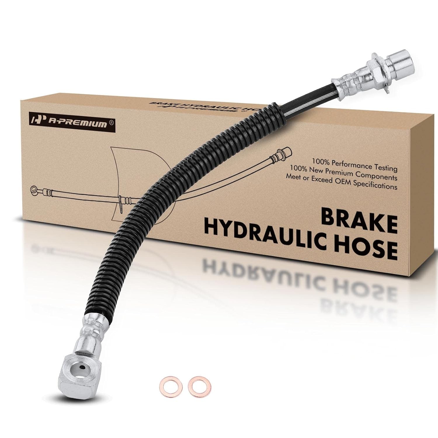 A-Premium Front Driver or Passenger Brake Hydraulic Hose Compatible with Select