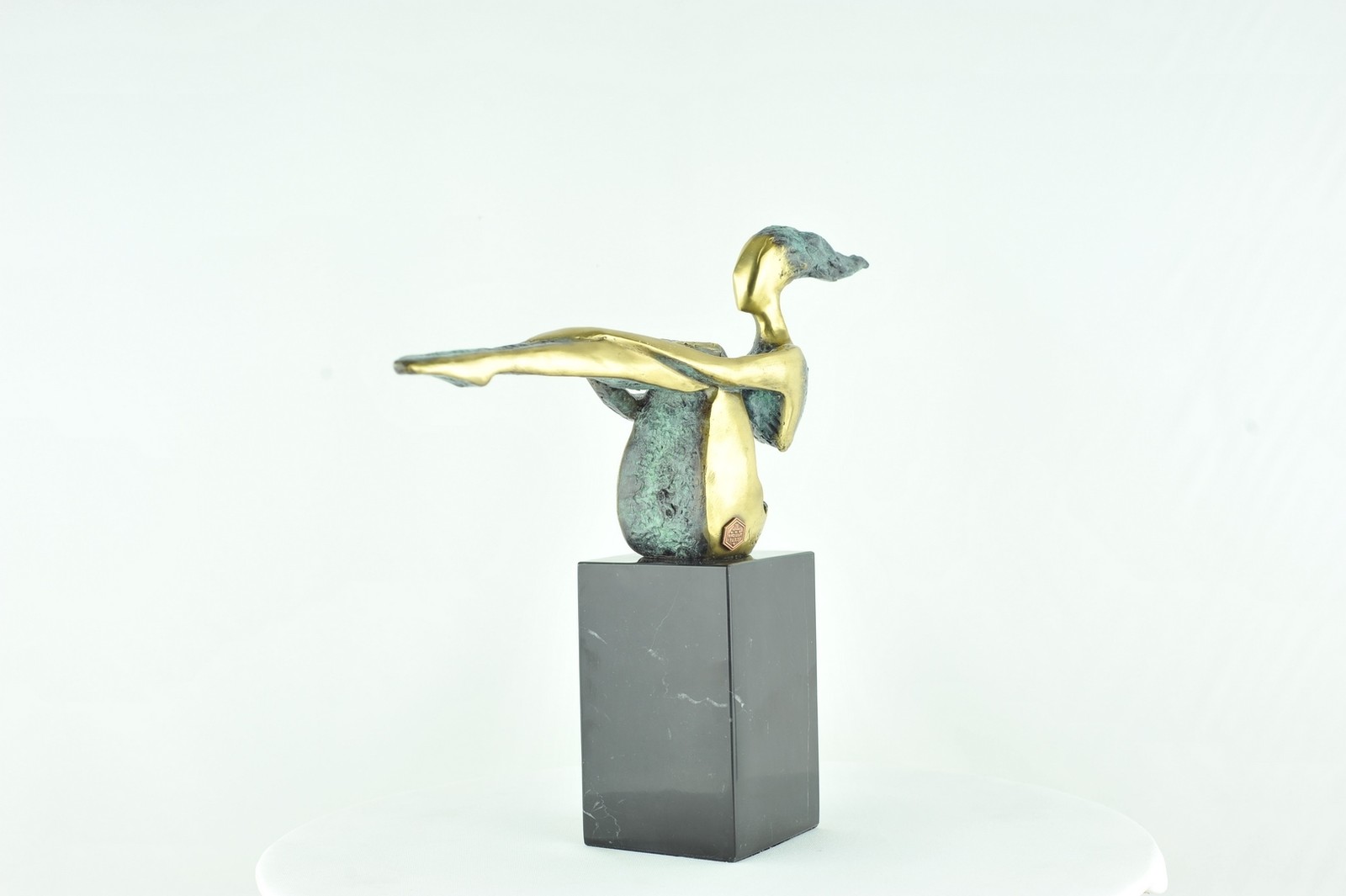 Modern Style Statue Sculpture Dancer Acrobat Art Deco Style Bronze Signed