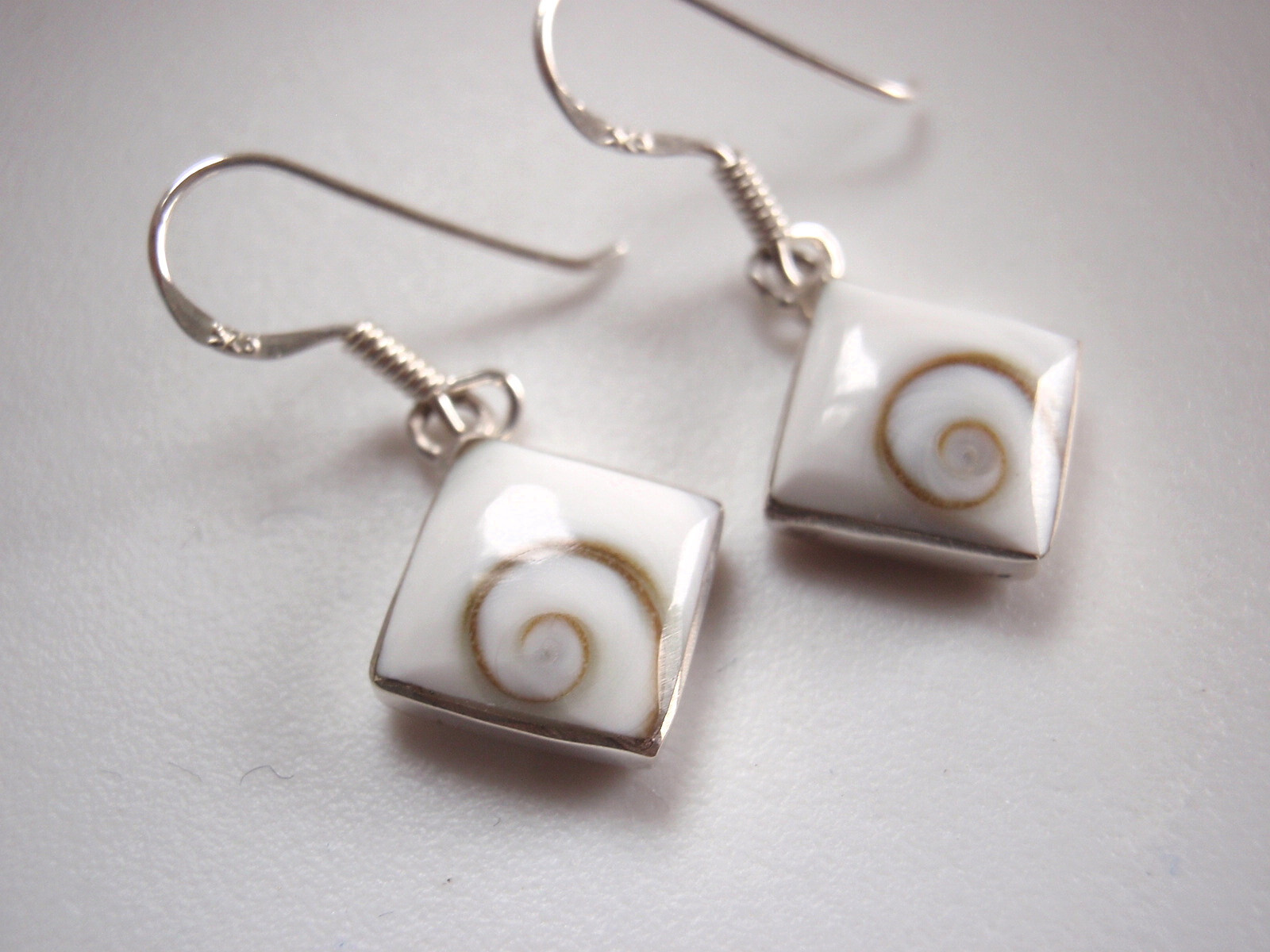 Shiva Square 925 Sterling Silver Dangle Earrings