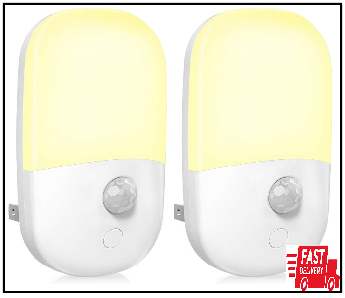 MAZ-TEK Plug in Motion Sensor Dimmable Night Light, Soft Warm White LED,2 Pack
