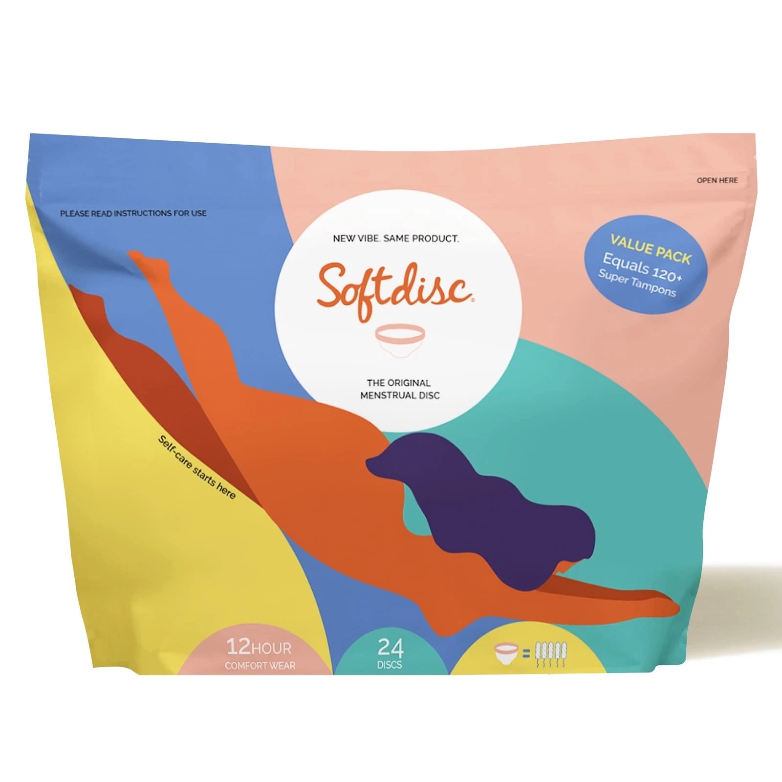 Softdisc Menstrual Discs Disposable Period Discs for Heavy or Light Periods 24pc