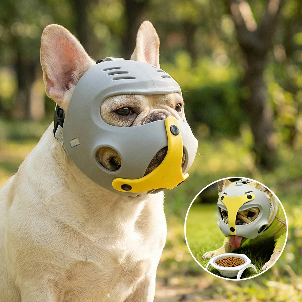 Adjustable Aggressive Dog Flat-faced Anti Barking Face Mesh French Bulldog Pet D