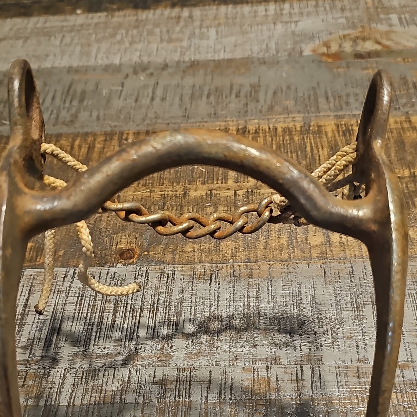 Engraved Mulled Mouth Grazing Horse Bit with Curb Chain - Western Bit