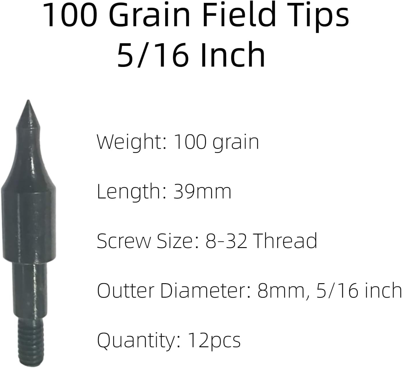 12Pcs High Precision Field Points, Crossbow Arrow Tips for Bow and Arrow Target