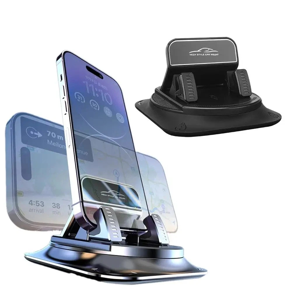 Car Phone Holder 360 Degree Rotation, Navigation Dashboard Mount Black