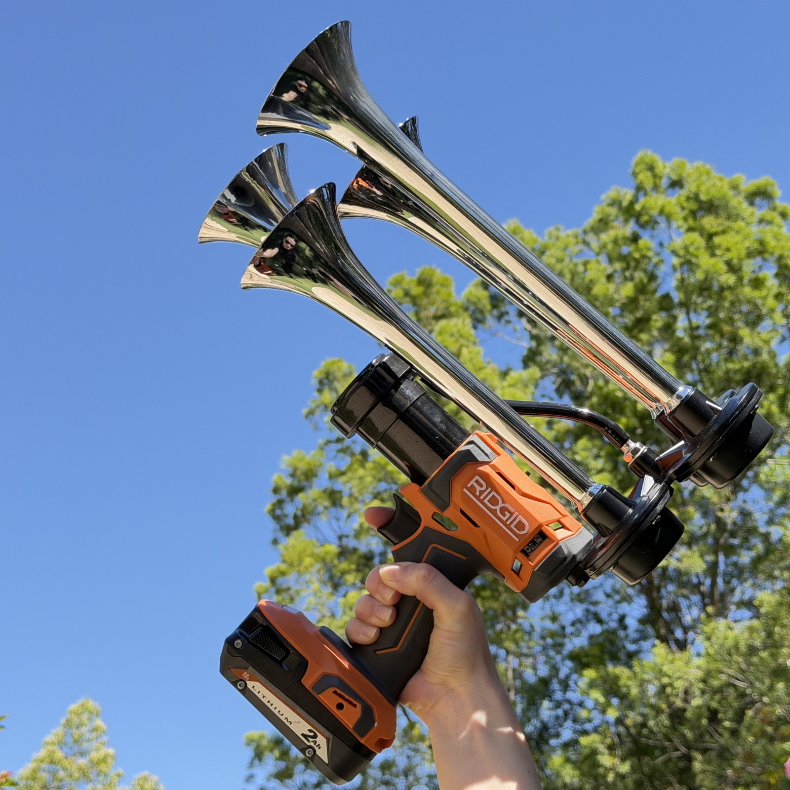 RIDGID PREMIUM Power Air Horn, Train Horn Compressor, Long Range (2000ft) Remote