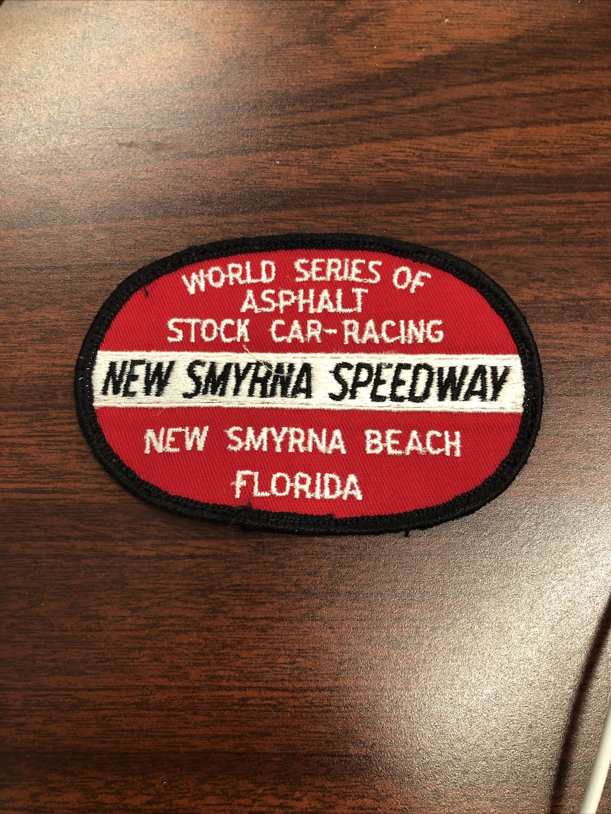Vtg NEW SMYRNA SPEEDWAY Florida WORLD SERIES ASPHAULT STOCK CAR RACE Patch RC 6