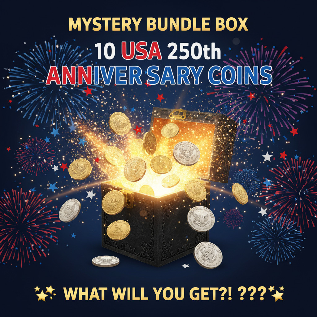 Bundle Mystery Box of 10 *USA Commemorative Challenge Coin Semiquincentennial
