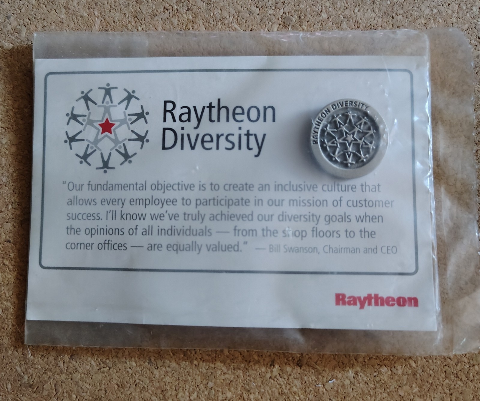 Raytheon Diversity Pin Defense Contractor Employees Of Equal Value CEO Swanson