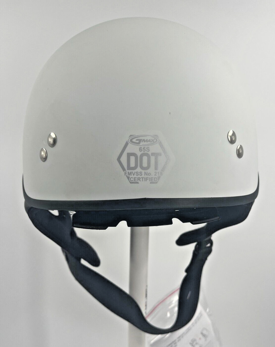 GMAX GM65S PEAK Solid Full Dressed Helmet FLAT WHITE Size SMALL 55-56CM