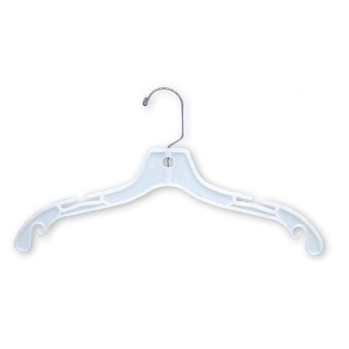 17"  White Plastic Dress Hanger (pack of 25)