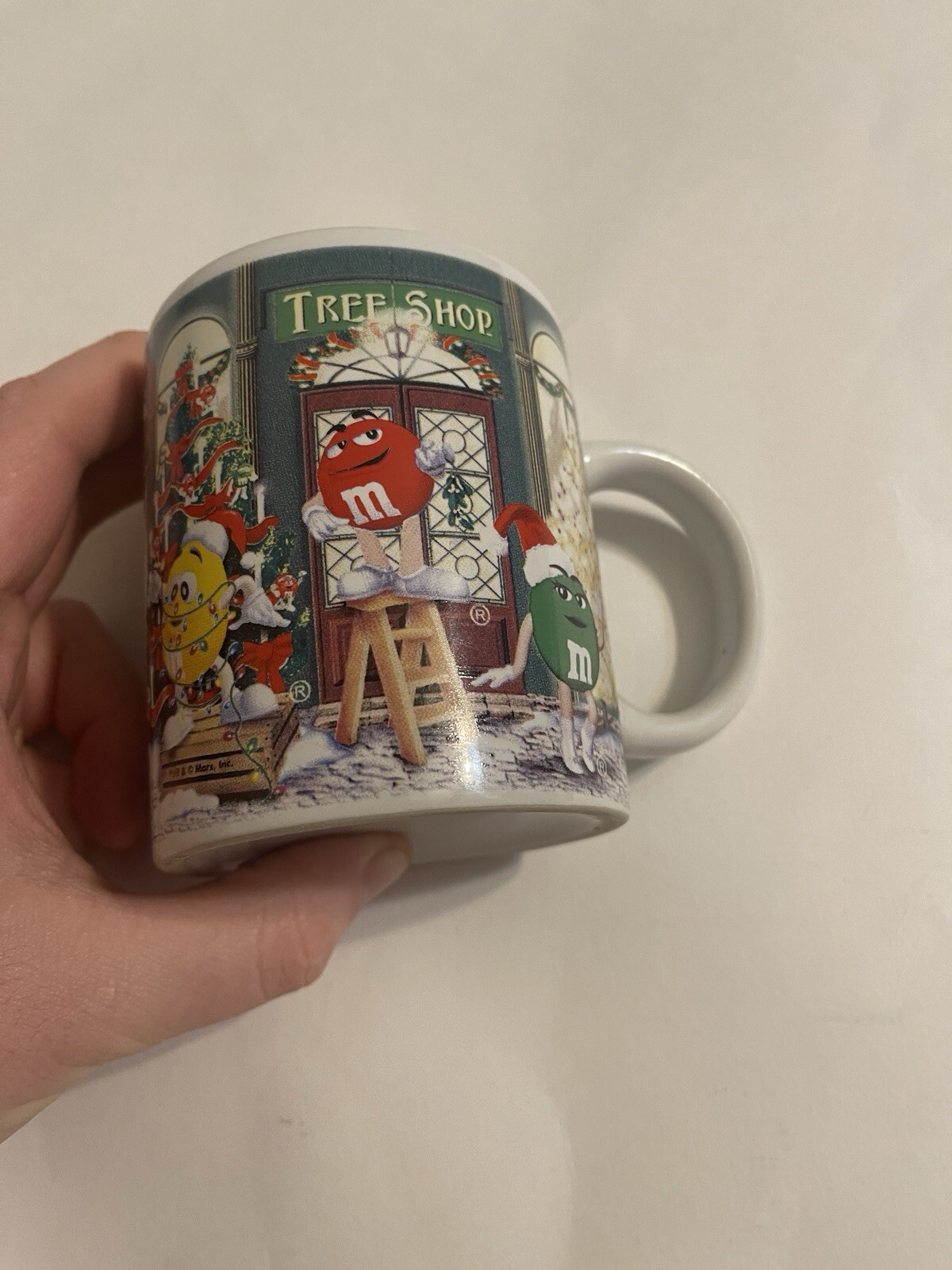 M&M Candy "Tree Shop" Christmas Coffee Cup Mug