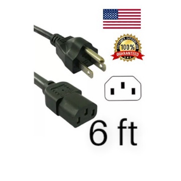 Power Cable Cord for Sony Bravia TV Model KDL-26S2010 3-Prong 6 ft