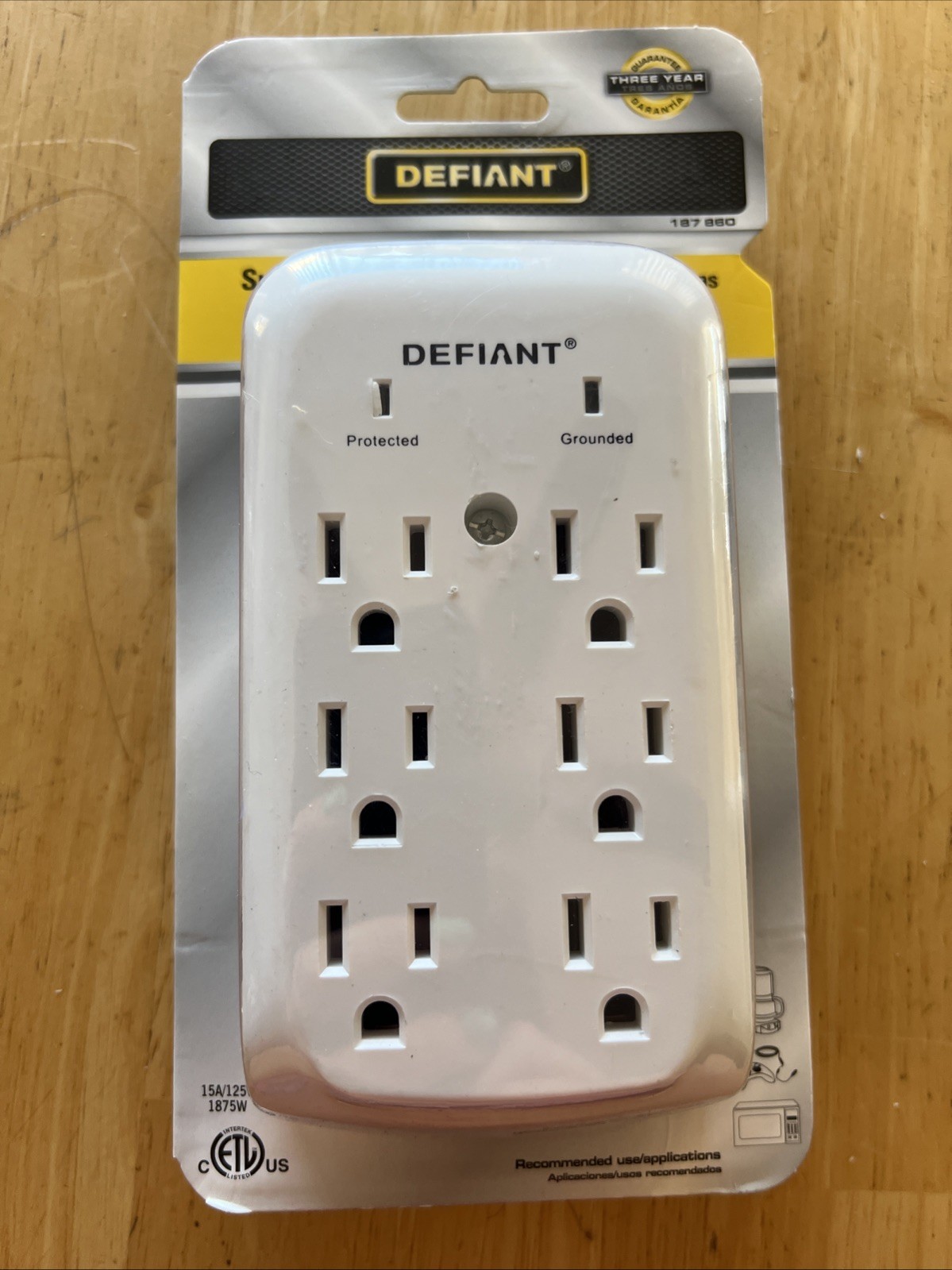 DEFIANT Outlet Surge Protector Residential Wall Mount