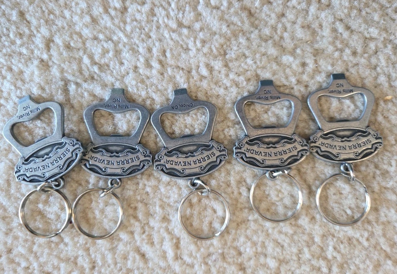 5 Sierra Nevada Beer Bottle Opener Key Chain  Chico CA Mills River New
