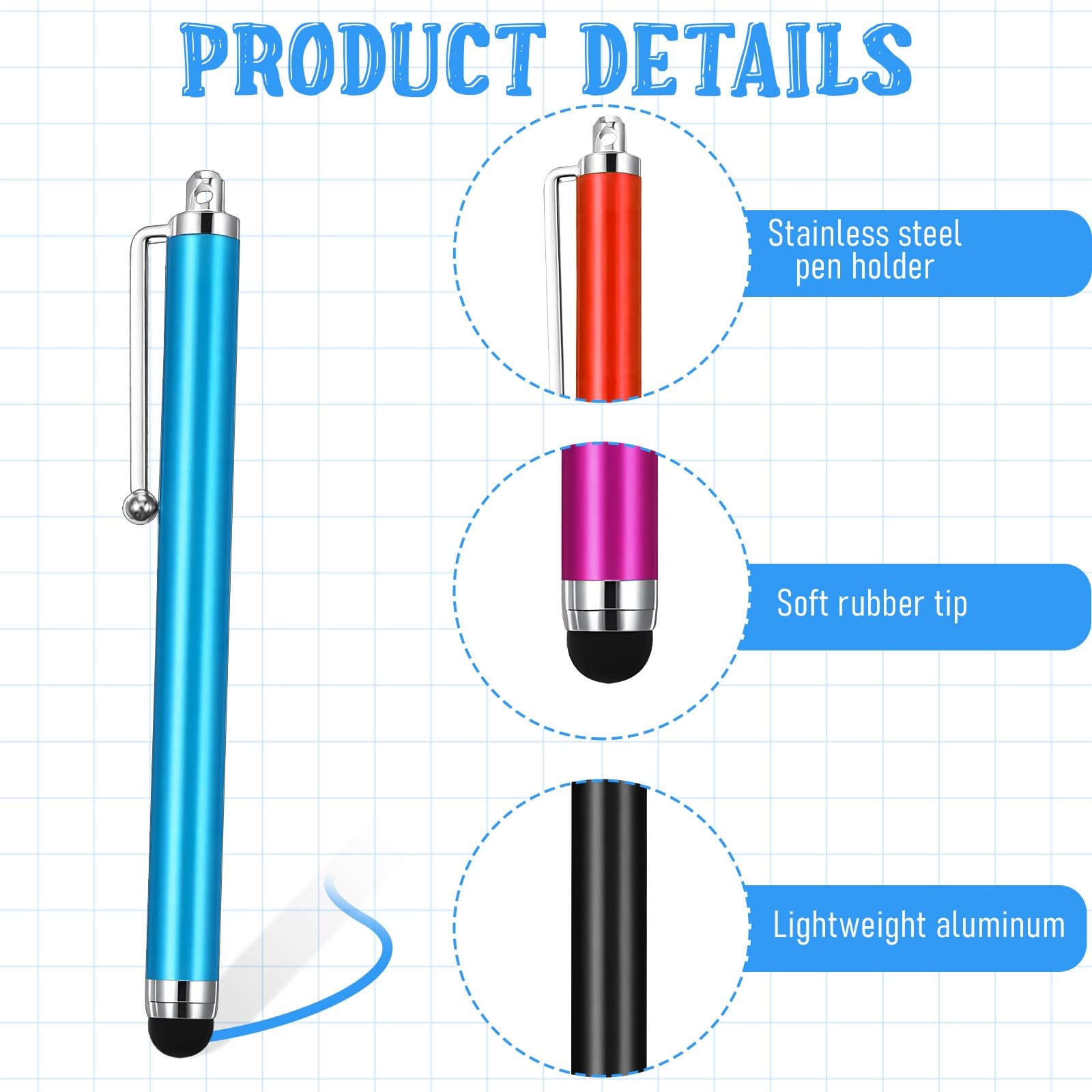 100 Pieces Stylus Pen for Touchscreen Universal Capacitive Touch Screen Pens ...
