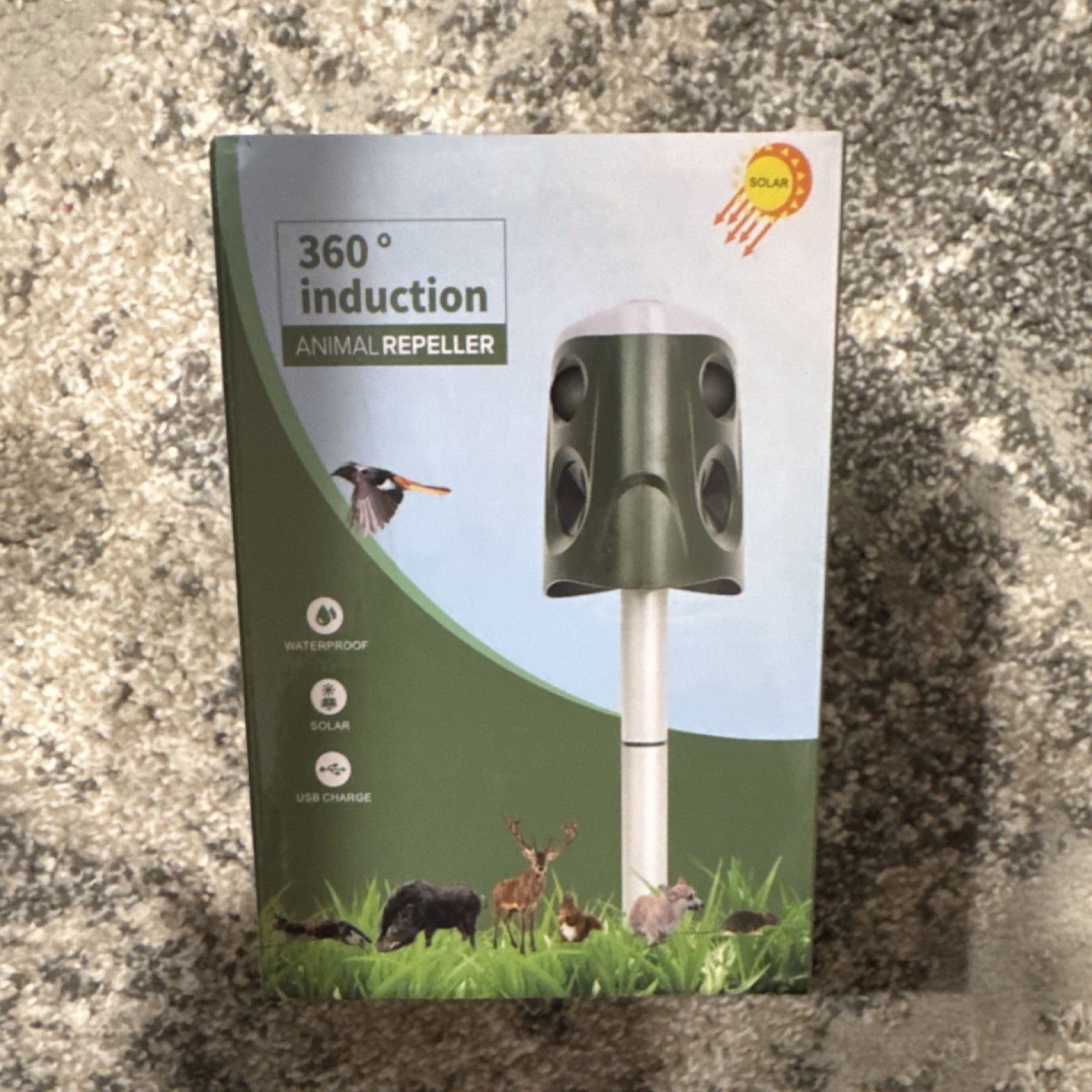 360° Induction Animal Repeller Solar Waterproof Ultrasonic Pest Deterrent