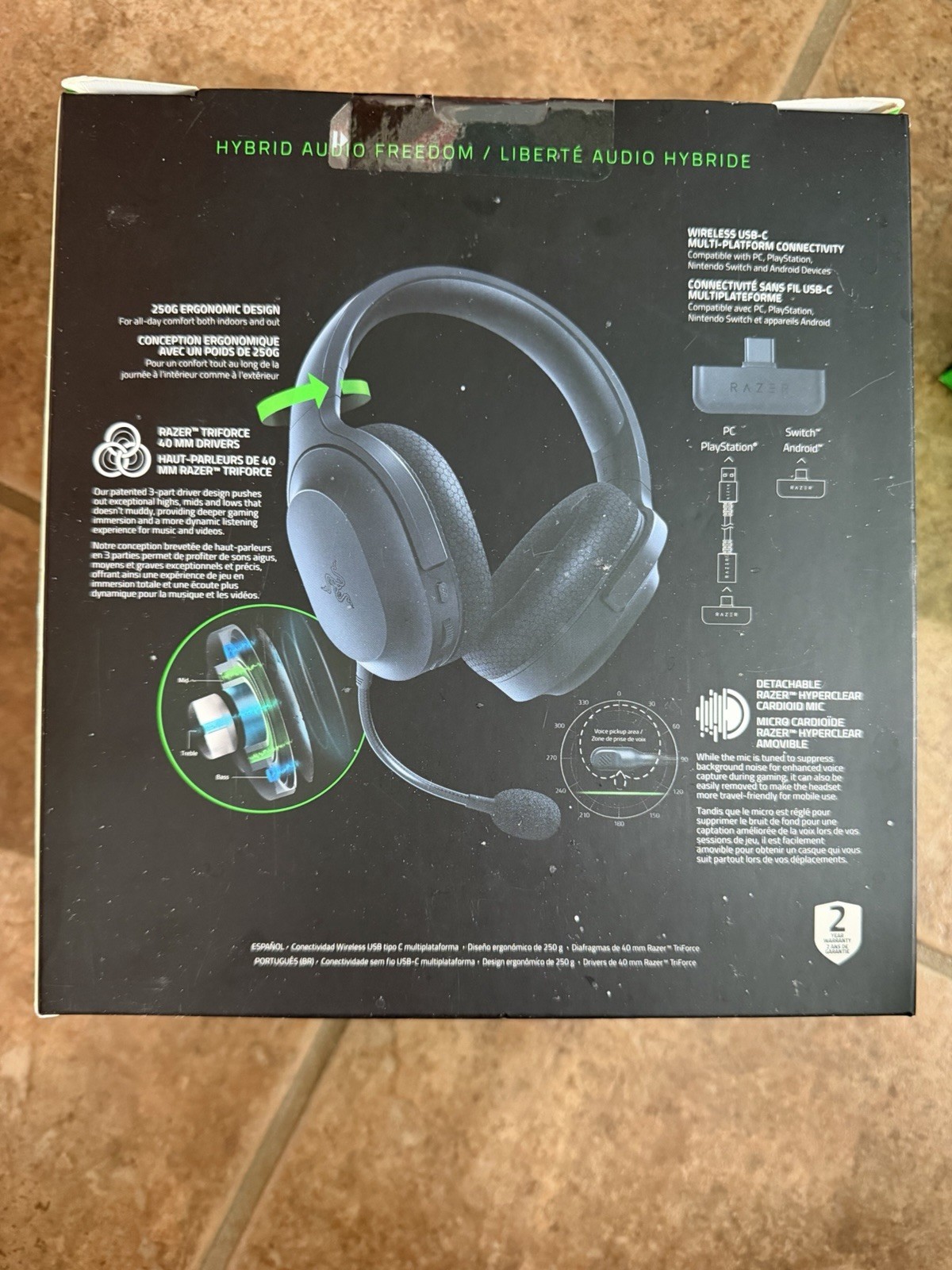 Razer Barracuda X - Wireless Multi-Platform Gaming and Mobile Headset Black) New