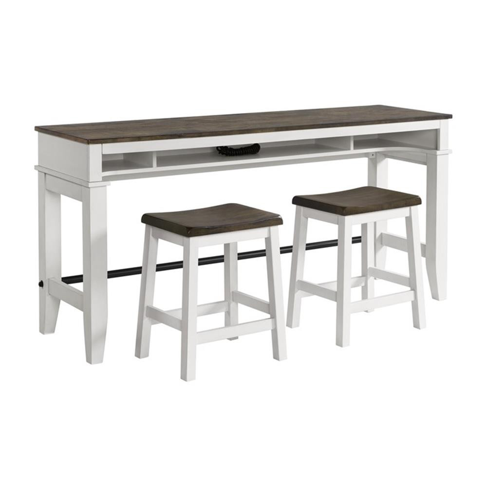 Intercon Furniture Kona 24" Wood Backless Barstool in Gray/White (Set of 2)