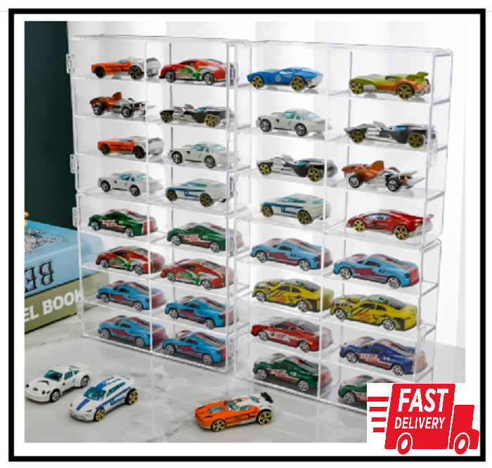 Hot 1/64 Scale Matchbox Wheels Toy Car Display Case Holds 32 Toy Cars Storage