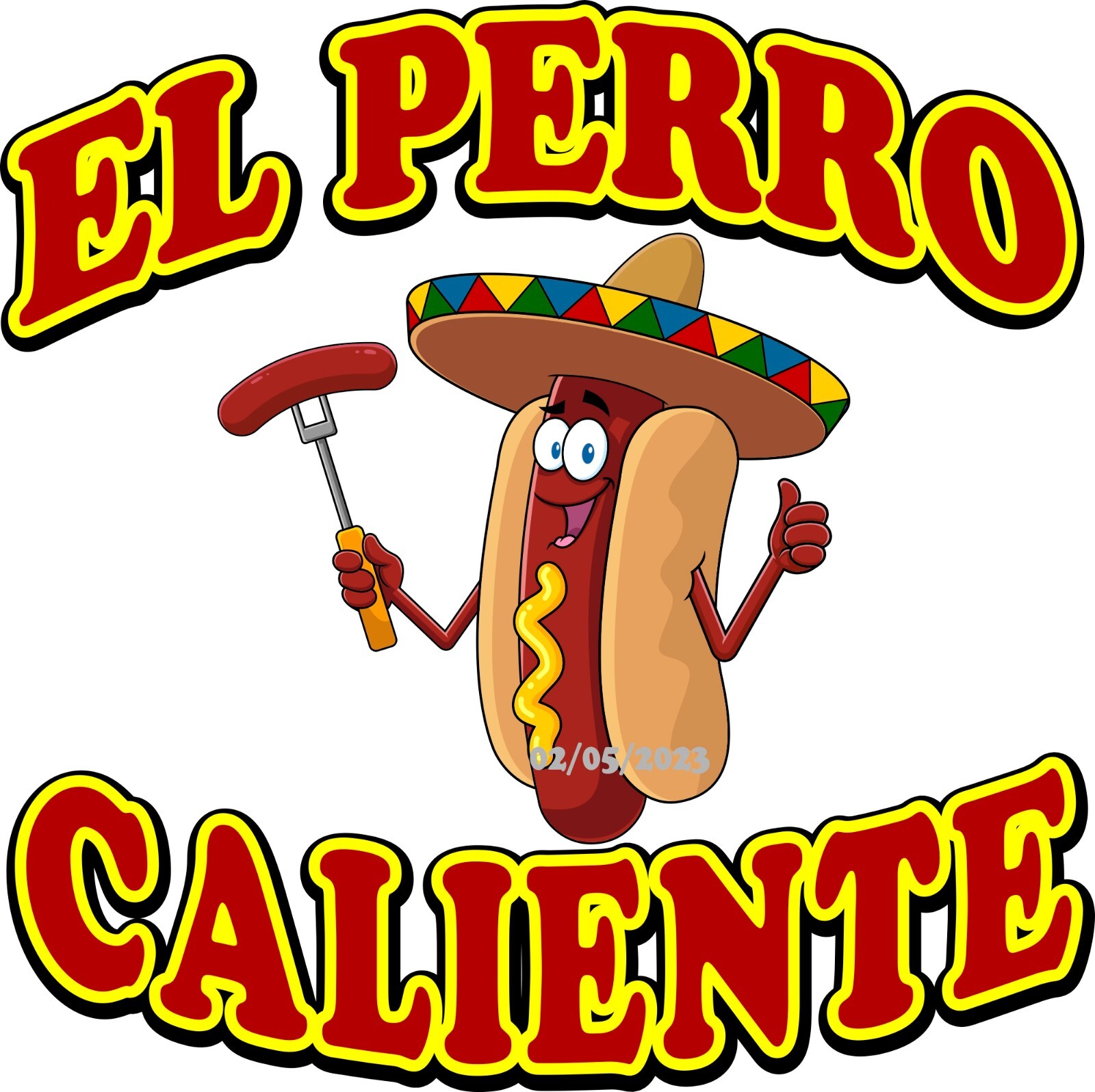El Perro Caliente DECAL Hot Dogs Concession Food Truck Sticker  (Choose Size)