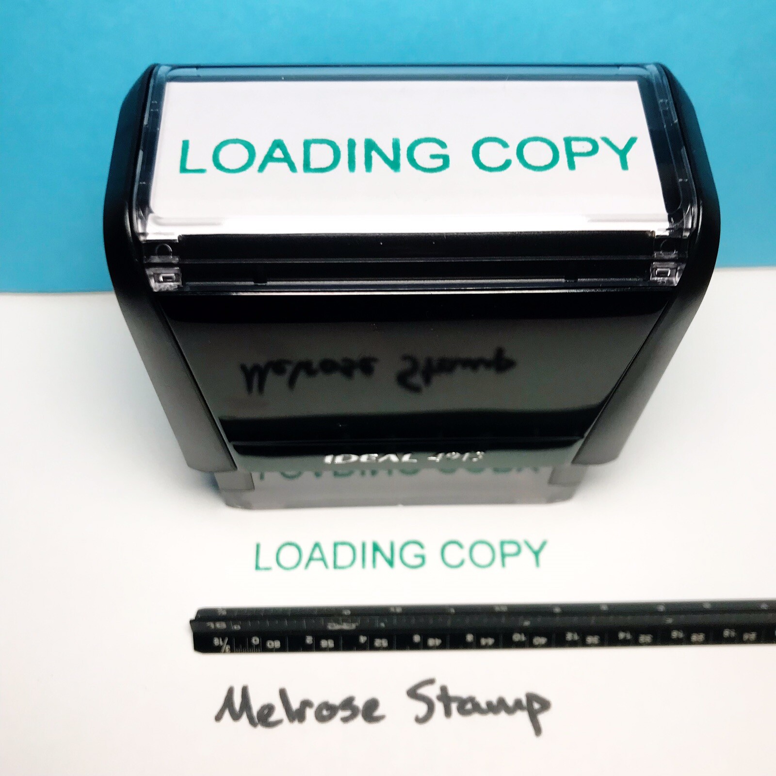 Loading Copy Rubber Stamp Green Ink Self Inking Ideal 4913