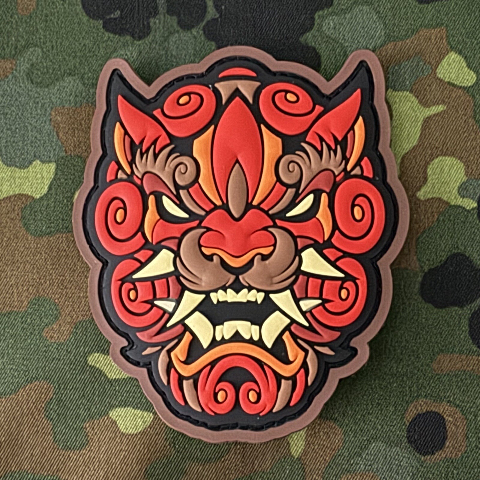 MIL-SPEC MONKEY FOO DOG HEAD v1 PVC Morale Patch w/Hook Back SHOT Show MSM RED