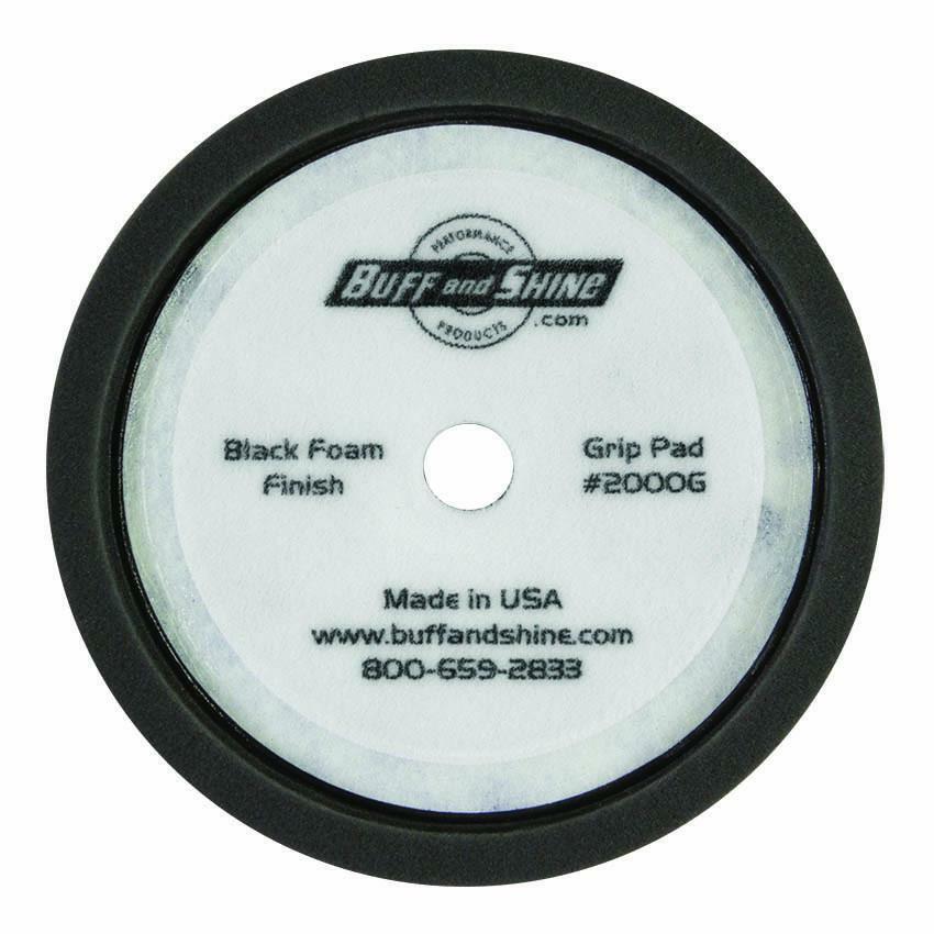 Buff and Shine® 8" Black Foam Pad, Recessed Back Grip Pad™