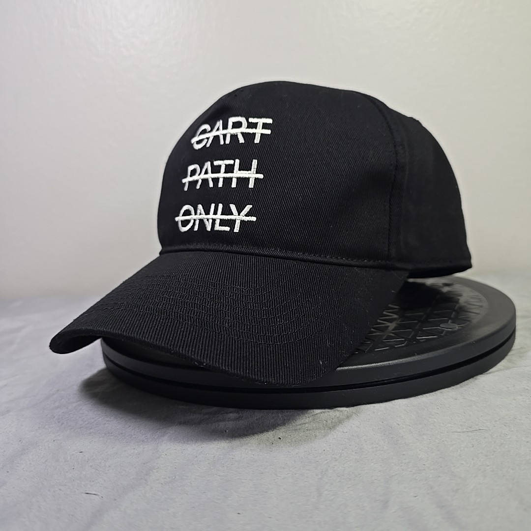 Cart Path Only Hat Black Balled Golf Snapback Hat One Size Authentic Cap